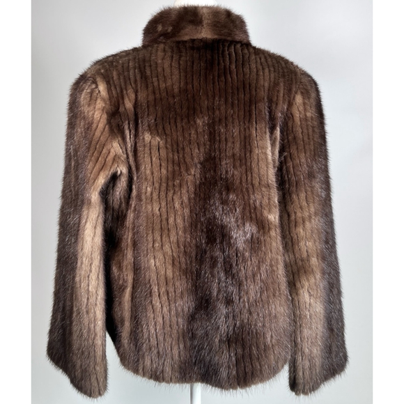 MINK FUR WomenS Jacket Brown Size L - Picture 7 of 17